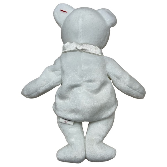 MR. 2001 Ty Beanie Babies White Bear Groom with Bow Tie - Picture 2 of 4